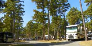 This area of the Dam Site State Park campground was bustling with big rigs. 